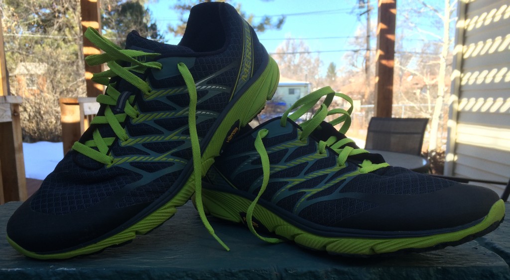 The Merrell Bare Access Ultra. Very green aren't they?  